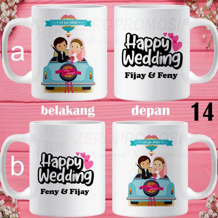 Gambar Mug Wedding / Mug Nikahan / Kado Nikahan Dapat Sepasang v2 - 14 Universal dari Zeropromosi undefined Tokopedia