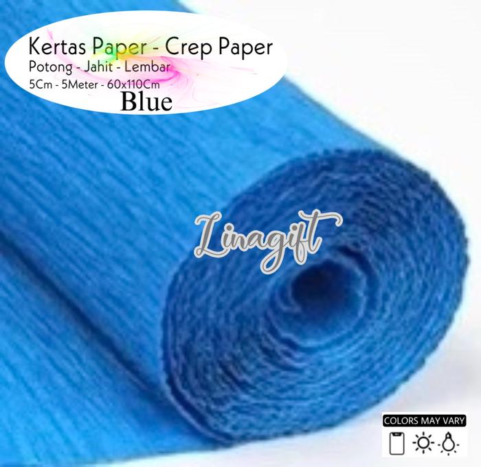 Jual KERTAS CREP/ CREPE/ KREP LEMBARAN KERTAS KADO ECERAN 1 PC - Blue ...