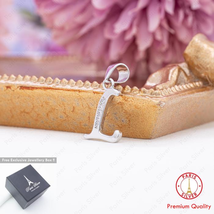 Gambar Liontin Huruf Nama Inisial Perak 925 Silver lapis emas putih - Huruf L dari Paris Silver Indonesia undefined Tokopedia