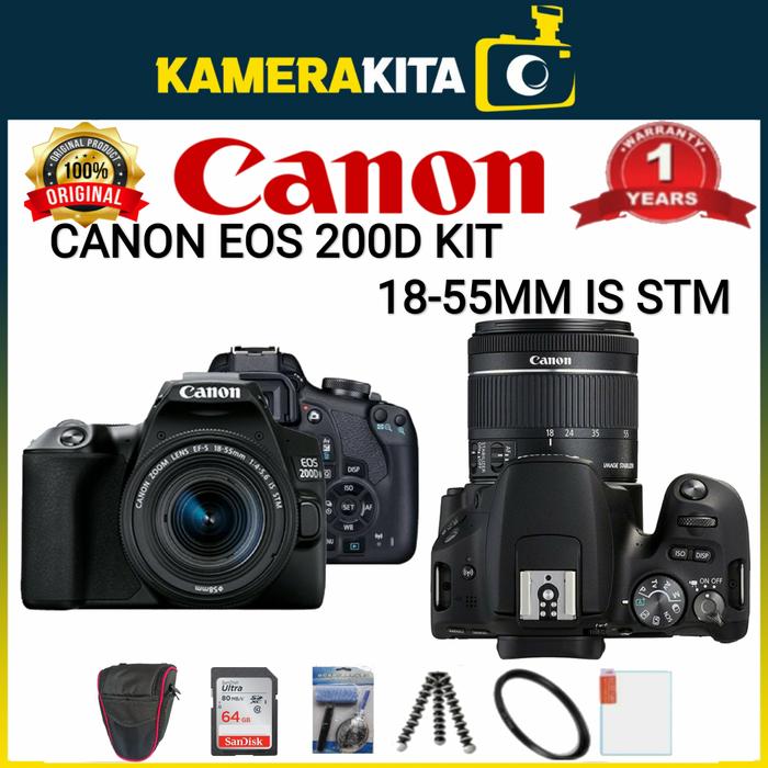 CANON EOS 200D KIT 18-55MM IS STM KAMERA CANON EOS 200D KIT 18-55MM  DISTRI TAHUN, BODY ONLY