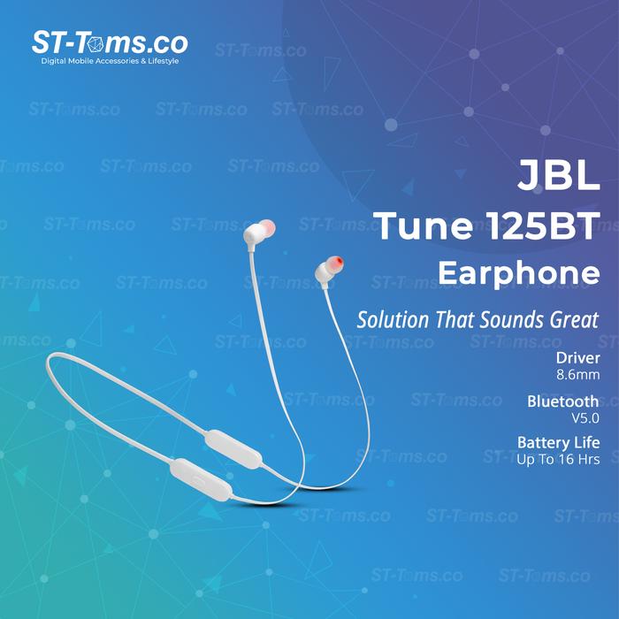 Gambar JBL Tune 125 BT / T125BT / Tune 125BT Bluetooth in-Ear Headphone - White dari ST-Toms.co undefined Tokopedia