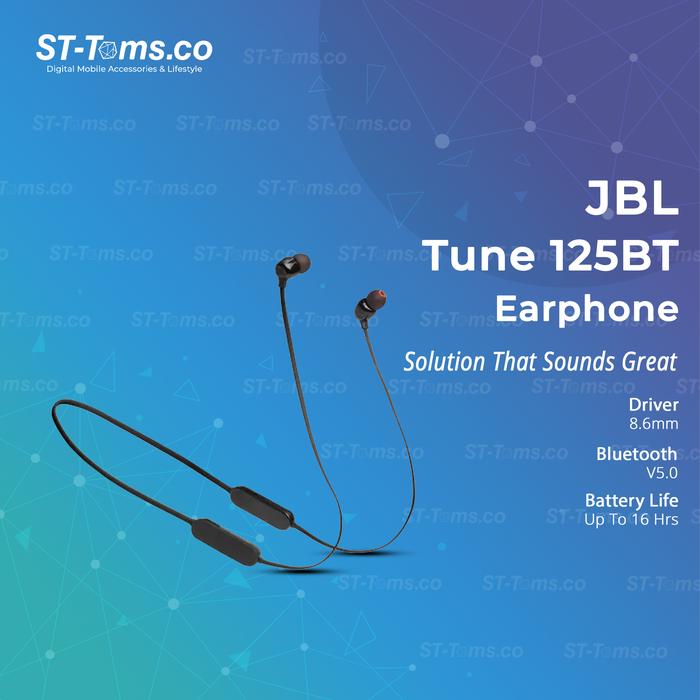 Gambar JBL Tune 125 BT / T125BT / Tune 125BT Bluetooth in-Ear Headphone - Black dari ST-Toms.co undefined Tokopedia