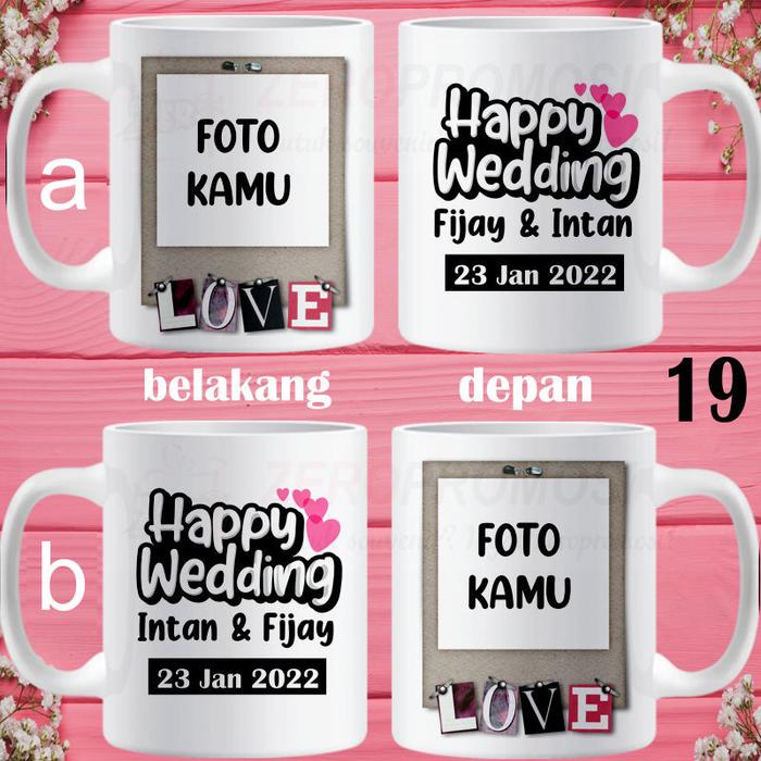 Gambar Mug Wedding / Mug Nikahan / Kado Nikahan Dapat Sepasang v2 - 19 Pakai Foto dari Zeropromosi undefined Tokopedia