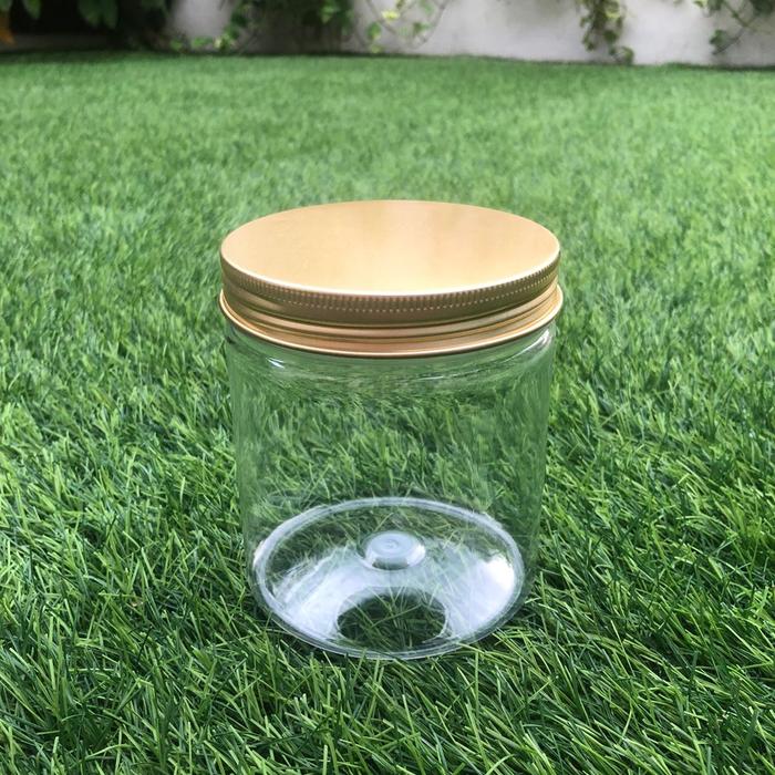 Gambar Toples Plastik 500ml 800ml tutup aluminium silver / PET bahan Tebal - Gold, 500ml dari SasaShopaholic undefined Tokopedia