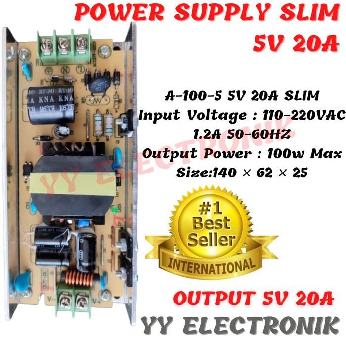 Gambar POWER SUPPLY RUNNING TEXT SLIM ADAPTOR TRAVO 5V 20A 40A 60A - 5V 20A dari YYElectronik undefined Tokopedia