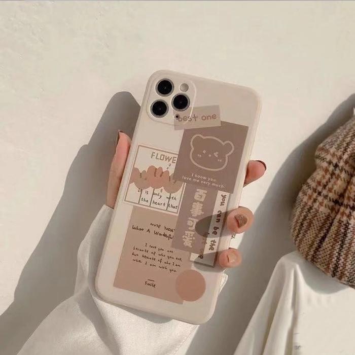 Gambar CASE IPHONE 11 11 PRO 11 PRO MAX X XS XR XS MAX CASING HP BEAR BOBA - CREAM, IPHONE 11 PRO dari Aksesories Mantap undefined Tokopedia
