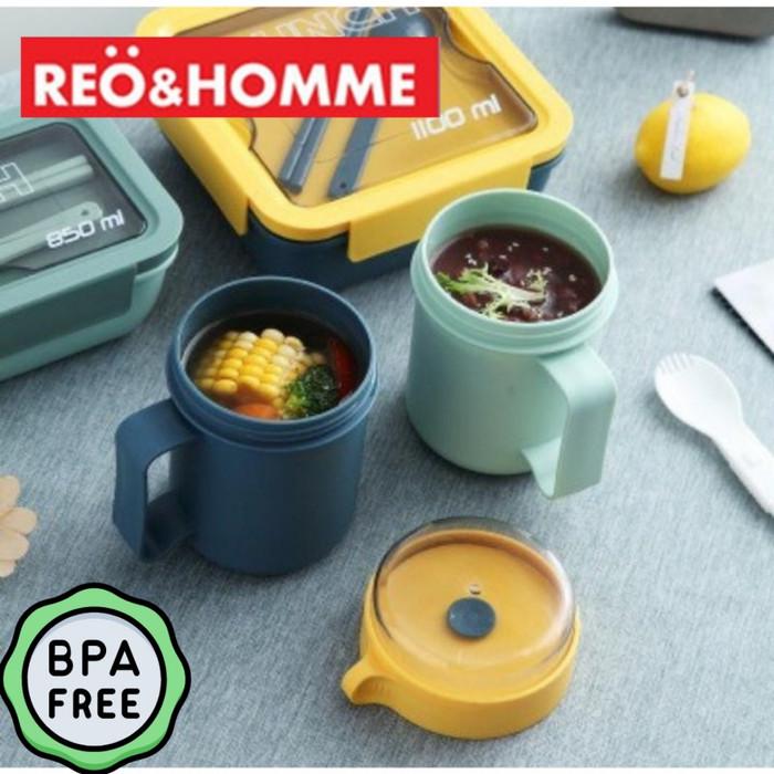 Gambar Reo&Homme Lunchbox Gelas/Mug/Cangkir 500ml OR238 Multifungsi BPA Free - green dari Reo & Homme Living undefined Tokopedia