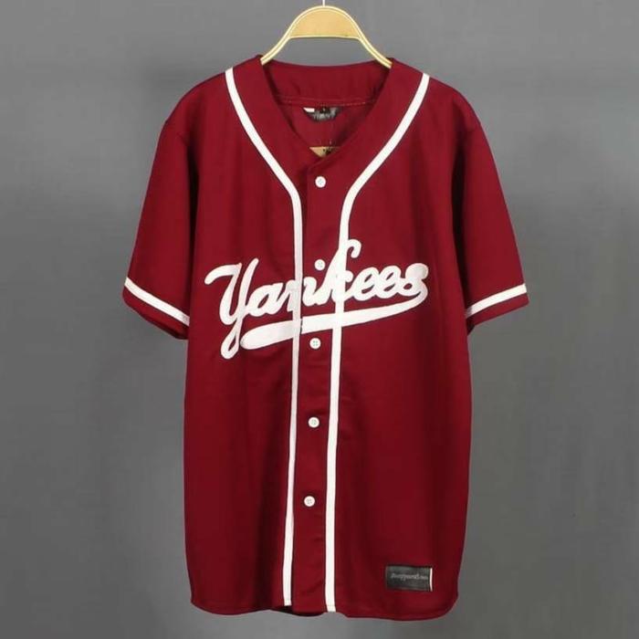 Gambar Jersey baseball perempuan baju baseball pria baju baseball wanita - yankes maroon, M dari ETERNAL GLORY CLOTHES undefined Tokopedia