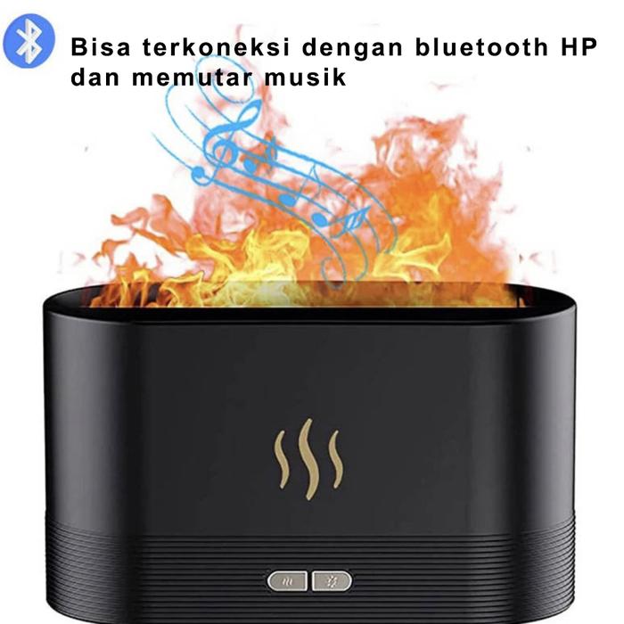 Gambar Air humidifier/ Flame Diffuser Aromatherapy /Ultrasonic Essential Oil - bluetooth black dari Naturinc undefined Tokopedia
