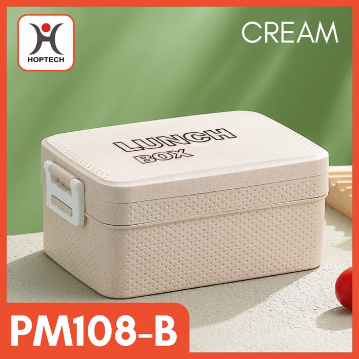 Gambar Kotak Bekal PP Jerami Gandum / Lunch Box 2 Susun 1000 ML BPA Free - BEIGE dari Hoptech Indonesia Jaya undefined Tokopedia