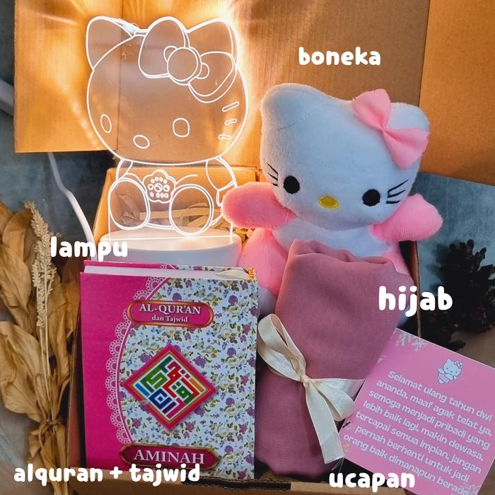 Gambar Hampers Aisha / Kado Ultah Cewek Pashmina / Hijab - hampers kitty dari KADONESIA undefined Tokopedia