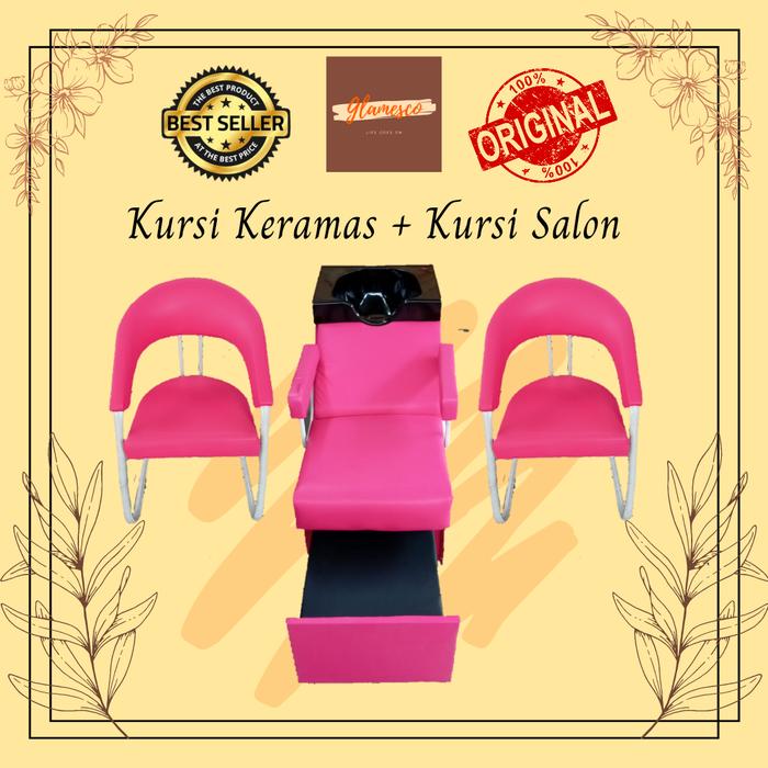 Gambar Kursi Keramas/Kursi Salon/Kursi Facial/Washbak Keramas Paket Lengkap - Merah Muda dari Glamesco. undefined Tokopedia