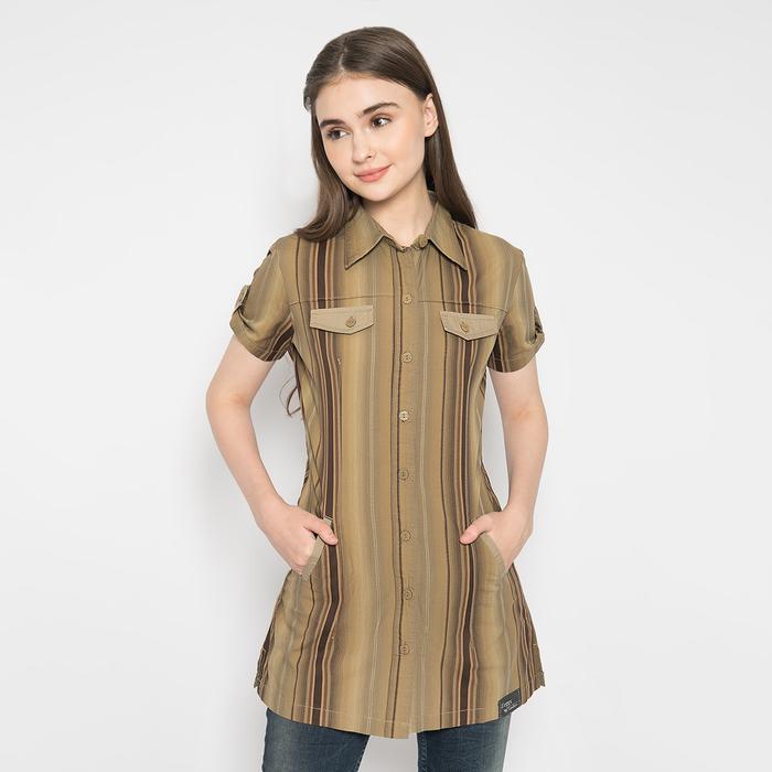 Gambar LGS - Slim Fit - Kemeja Wanita - Brown - Motif - LLSH.380.SL616.004.7C - L dari LGSgeneration undefined Tokopedia