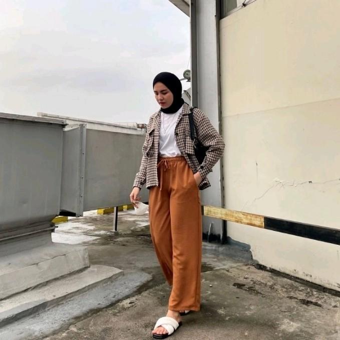 Gambar CELANA KULOT KRINGKEL AIR FLOW/ CELANA WANITA KRINGKEL PREMIUM - Orange, All Size dari SANDANG.STORE28 undefined Tokopedia