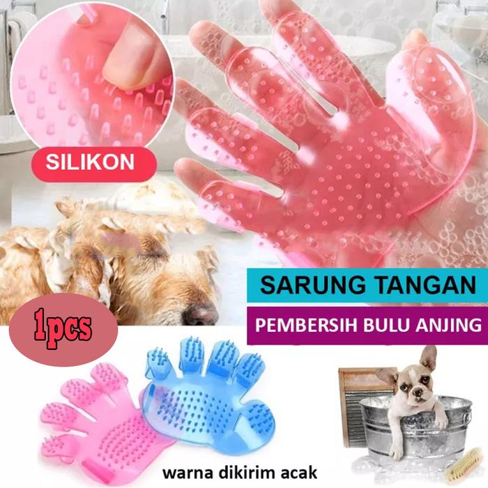 Gambar Sarung Tangan Sisir Anjing Kucing Grooming Pet Glove Sisir Bulu Pijat - tanpa bubble dari exxo official store undefined Tokopedia