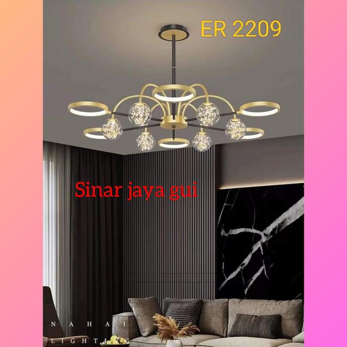 Gambar Lampu Gantung Hias Minimalis Modern Ruang Tamu Kantor Desain Elegan - ER 2209 dari Sinar jaya gui undefined Tokopedia