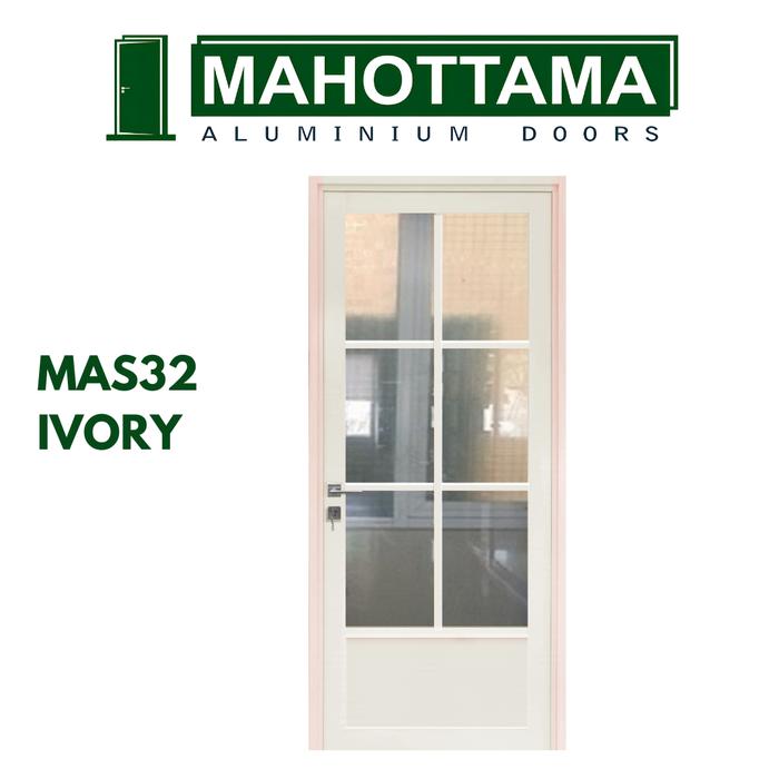 Gambar MAHOTTAMA MAS32 - Pintu Rumah Kamar Mandi / Tidur Aluminium Kaca Sliding - Ivory, Kiri dari Mahottama Official Store undefined Tokopedia