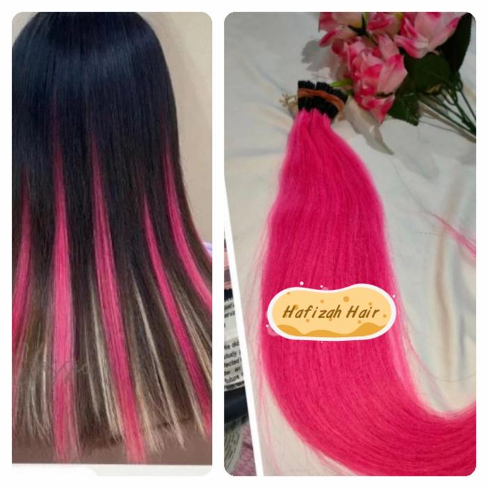 Gambar Rambut Sambung asli Hair Extension isi 50 Biji panjang 60cm - Pink dari Bulu Mata Hafizah undefined Tokopedia
