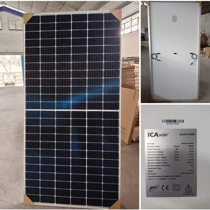 Panel Surya ICASolar 450Wp Monocrystaline Perc Half Cell MBB Power