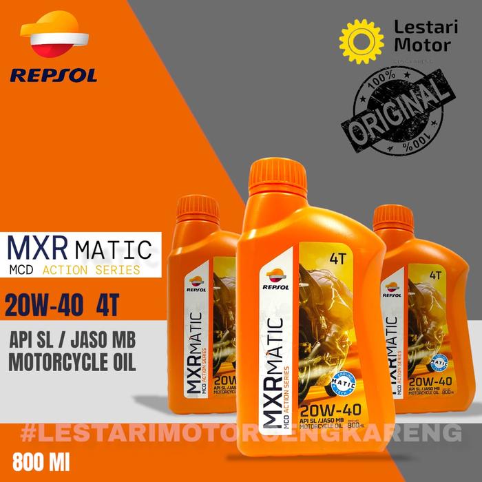 Gambar OLI REPSOL MATIC MXR 20W40 800ML MOTOR MATIK DENGAN COOLING TEKNOLOGI - TANPA GARDAN dari Lestari Motor 2 undefined Tokopedia