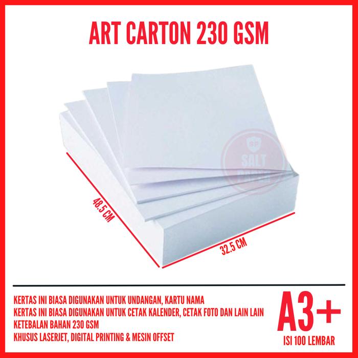 Gambar Art Carton 230 gsm A3 Plus isi 100 lembar / Art Carton A3+ 230gr dari Salt Paper undefined Tokopedia