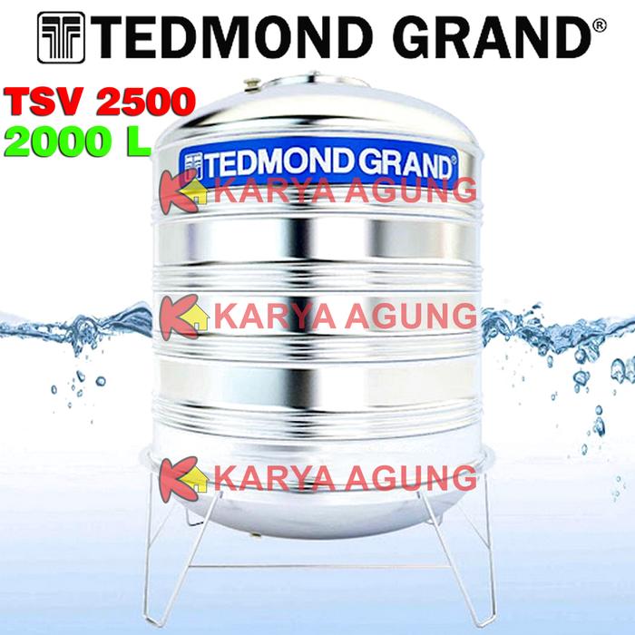 Gambar Tandon / Tangki Air Tedmond GRAND Stainless 2000L (TSV 2500) 2 Kubik dari Karya Agung Sulawesi undefined Tokopedia