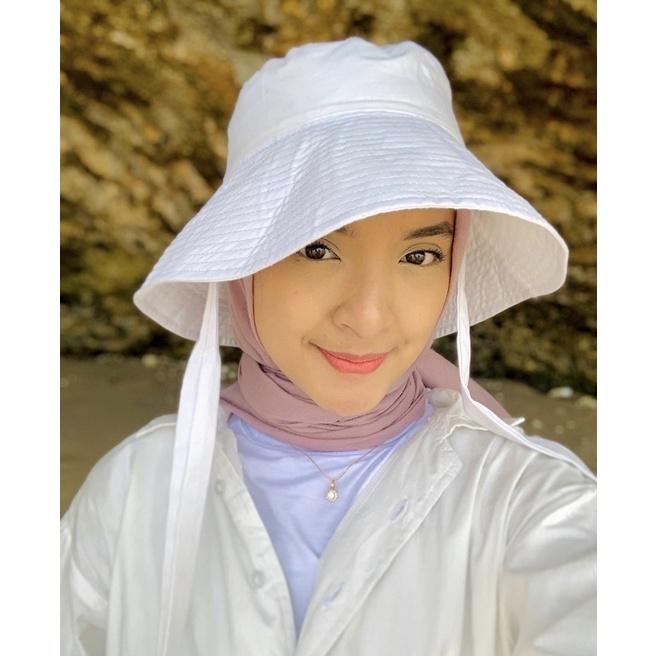 Gambar wide bucket hat tali - Putih dari dasta_NEW undefined Tokopedia