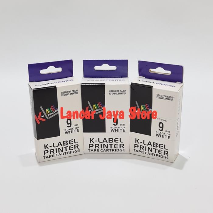 Gambar Label Casio EZ-Label Printer Casio / Tape Cartridge XR-9WE1 White - KZ 9MM Putih dari Lancar Jaya Store LJS undefined Tokopedia