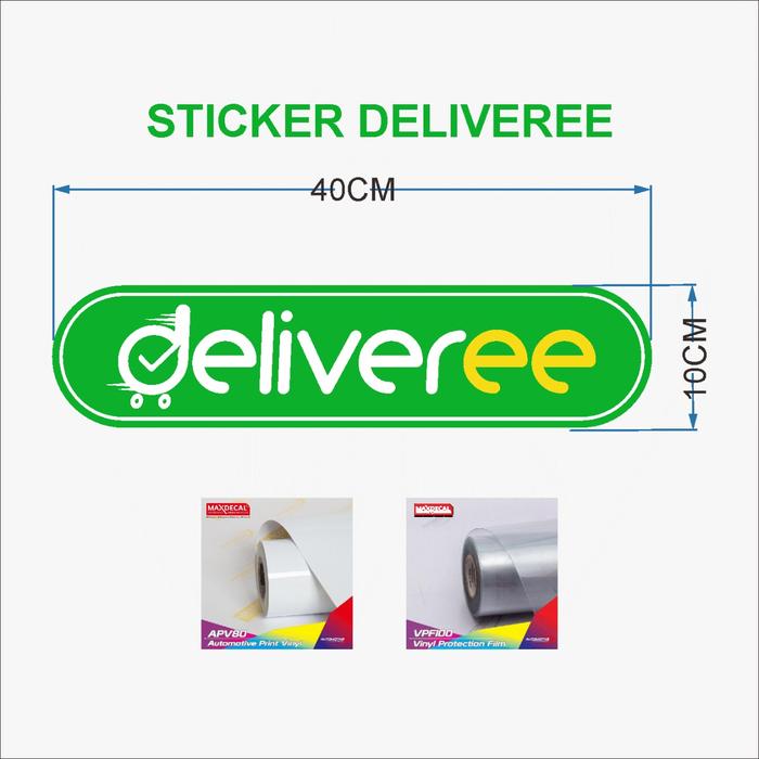 Gambar Sticker Deliveree/Gocar/Grab/Lalamove 40x10 - DELIVERE STIKER dari Beeprint Bogor undefined Tokopedia