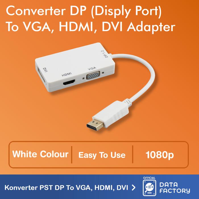 Adattatore Mini Dp A Vga Hdmi Dvi Convertitore Da Mini DisplayPort A HDMI/ DVI/VGA - Per Microsoft Surface Pro 1, 2, 3, Splitter 1 A 3 Convertitore Per Surface Pro 1 2 3 - Foto 3