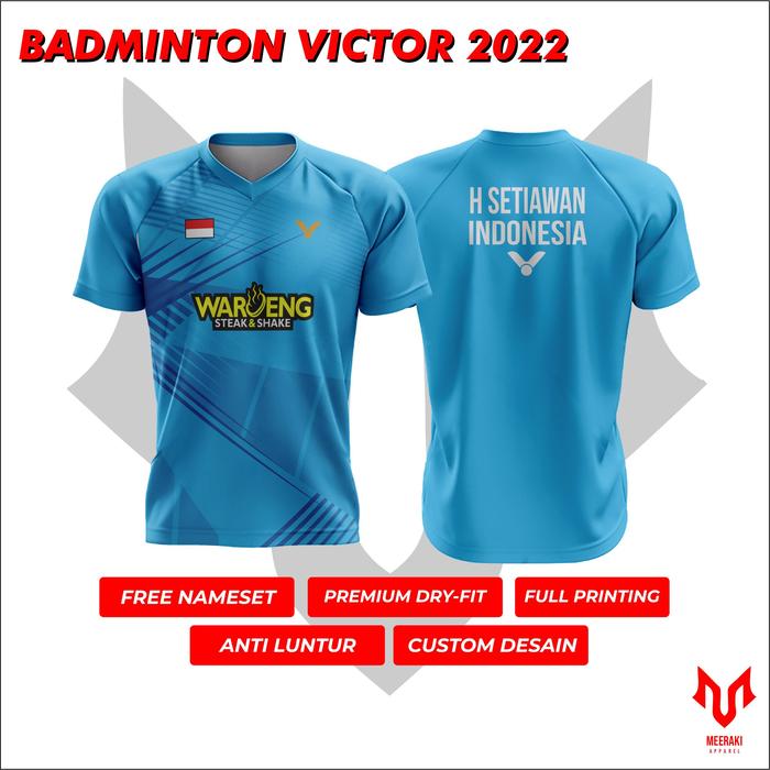 Gambar Jersey Kaos Badminton Anak Tim Indonesia Victor - Hendra Ahsan - Biru, 2 dari Pabrik Jersey Custom undefined Tokopedia