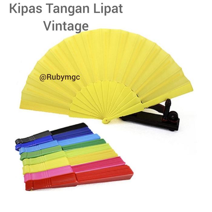 Gambar Kipas Tangan Lipat Bahan Kain Gaya China Vintage Warna Warni - Hitam dari Ruby MGC Mall undefined Tokopedia