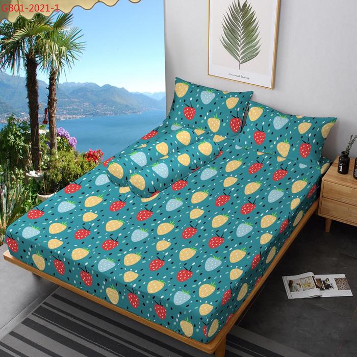 Gambar seprei set karet seprei home.made motif terbaru - strowberi, 90x200x15 dari SRFR BEDROOM undefined Tokopedia