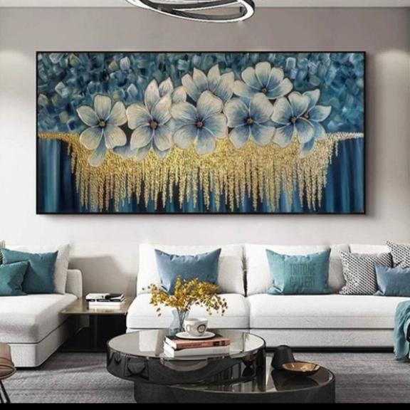 Gambar Lukisan abstrak bunga mewah - tanpa frame dari nurilaa art undefined Tokopedia