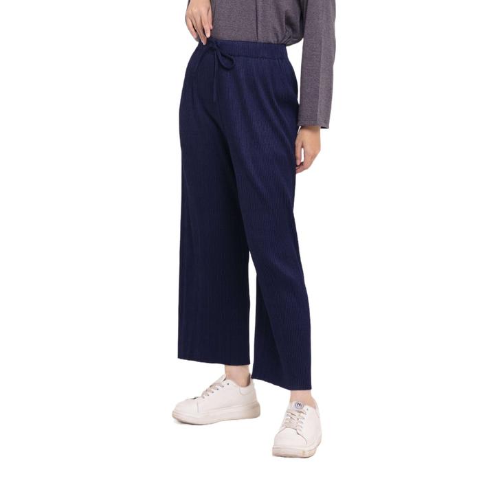 Gambar Dauky Kulot Pleats Celana Bawahan Wanita dewasa kulot plisket kecil panjang - Biru dari elzatta jakarta undefined Tokopedia