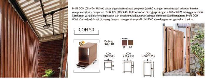 Gambar Plafon Duma Click On Hollow (Plafon WPC Click On Hollow) - 50x75x3M, Warna C2 dari TANJAYA BANGUNAN undefined Tokopedia