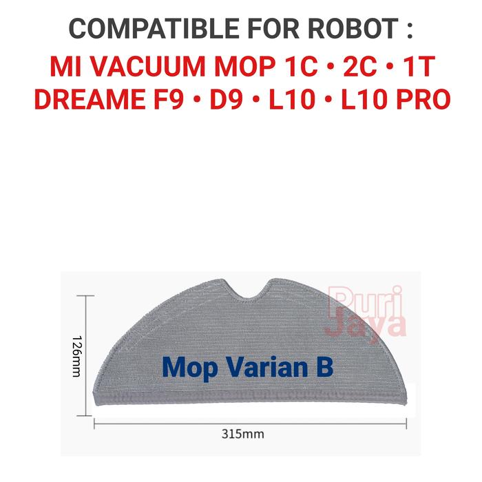 Gambar Mop Robot Dreame F9 D9 L10 Pro Cloths Kain Pel Sweeping Vacuum Mop 1C - Varian B dari Puri Denshi undefined Tokopedia