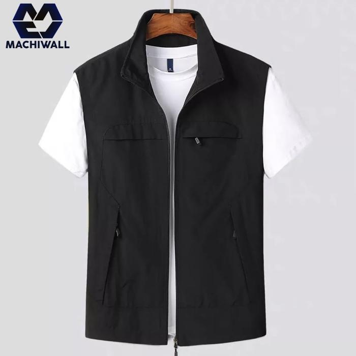 Gambar rompi pria keren casual rompi vest terbaru jaket rompi proyek safety - Hitam, M dari MACHIWALL STORE undefined Tokopedia