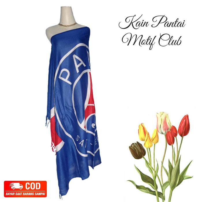 Gambar Kain Bali Pantai/Kain Bali Motif Bendera Negara/Kain Bali Rumbai Halus - Paris/PSG dari Abiyy Mode undefined Tokopedia