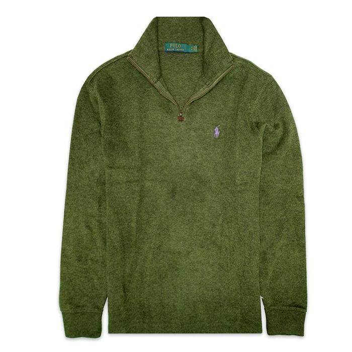 Gambar POLO RALPH Lauren Pullover Half Zip Sweatshirt Army Heather - XXL dari Chois Factory Outlet undefined Tokopedia