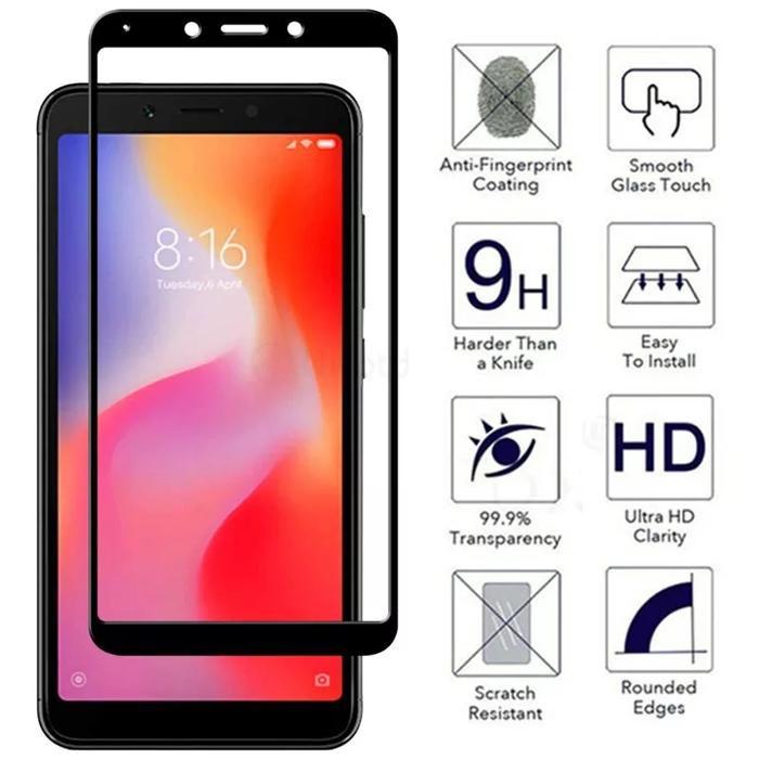Jual Tempered Glass Xiaomi Redmi 6A Anti Gores Kaca Hitam Kota