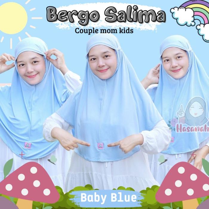 Gambar hijab couple mom dan kids hijab anak Salima jersey - Baby blue, All Size (Mommy dari Annaila.hijab undefined Tokopedia