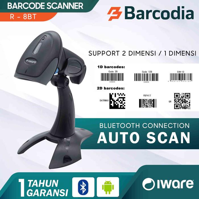 Gambar BARCODE SCANNER IWARE 1D 2D USB BLUETOOTH WIRELESS HIGH SENSITIF - 2D BT STAND dari Barcodia undefined Tokopedia