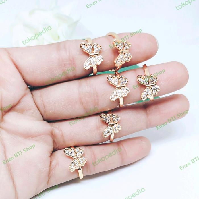 Gambar Cincin Anak Kupu-kupu lapis Emas Gold Titanium Anti Karat Dan Luntur dari BTJ shop undefined Tokopedia