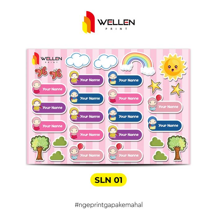 Gambar Sticker Stiker Label Nama Anak Custom Nama Karakter - SLN 01 dari WELLEN PRINT OFFICIAL undefined Tokopedia
