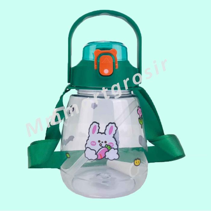 Gambar Botol Air Minum/Botol Minum Perut Besar/Botol Sedotan+Stiker / 1300ml - Hijau dari mmmartgrosir undefined Tokopedia