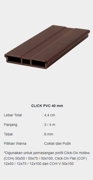 Gambar DUMA CLICK PVC PANJANG 3 METER - 40mm dari UPVC Balikpapan undefined Tokopedia