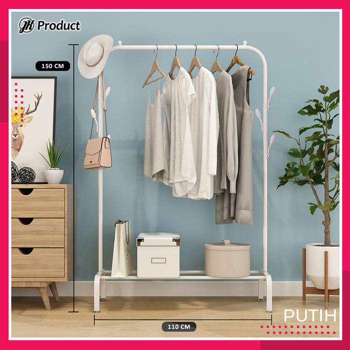 Gambar Rak Hanger Gawang Baju Pakaian Stand Hanger Display Toko Bazaar - Putih dari JK Product Store undefined Tokopedia