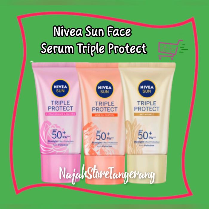 Gambar Nivea Sun Face Serum Triple Protect Hokkaido Rose SPF50+ PA++ 40ml dari NajahStoreTangerang Kota Tangerang Tokopedia