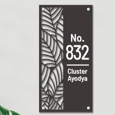 Gambar NOMOR RUMAH 1 LAYER, NOMOR RUMAH,NOMOR RUMAH CUTTING TULISAN MINIMALIS - ornamen 2, 30 x 20 cm dari DSAQUASCAPE undefined Tokopedia